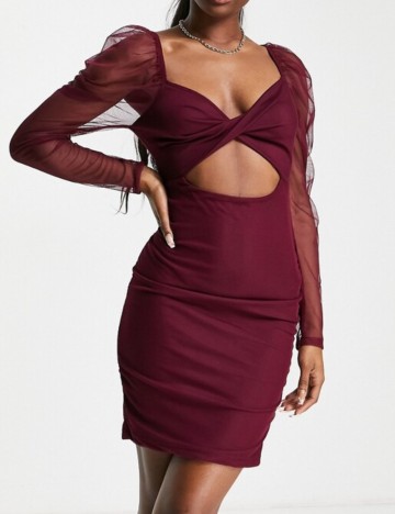 Rochie mini Rebellious, vișiniu