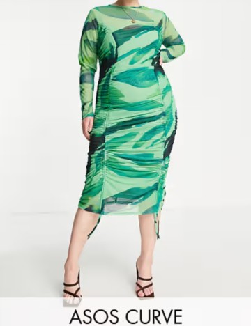 Rochie midi ASOS, verde