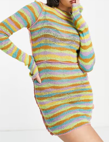 Rochie mini The ragged priest, mix culori