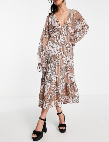 Rochie midi ASOS, mix culori