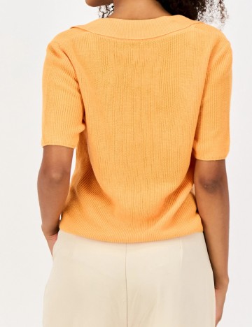 Pulover cu m&acirc;necă scurtă ASOS, portocaliu