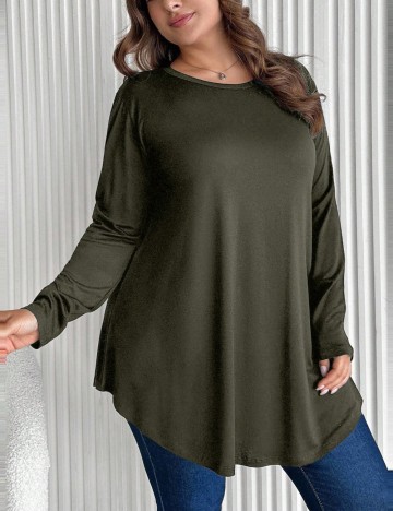 Bluză Shein Curve+, kaki