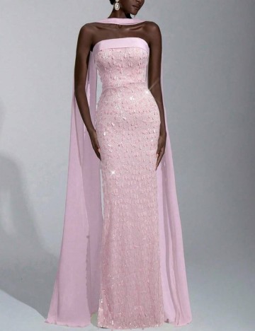 Set rochie și eșarfă Shein, roz