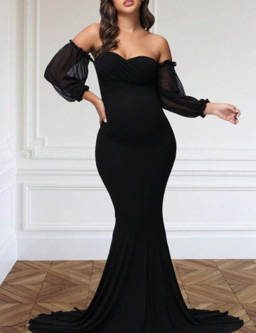 Rochie maxi Shein Curve+, negru