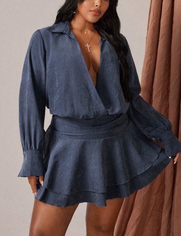 Rochie mini Shein Curve+, albastru