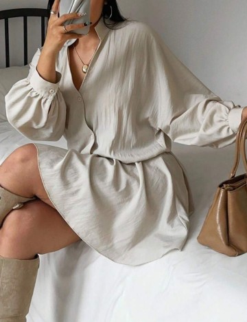 Rochie mini Shein Curve+, bej