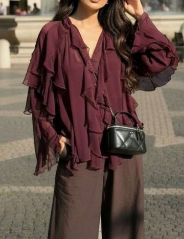 Cămașă Shein, vișiniu