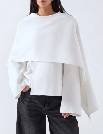 Palton scurt Shein, alb