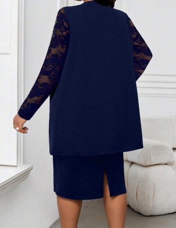 Sacou Shein Curve+, albastru