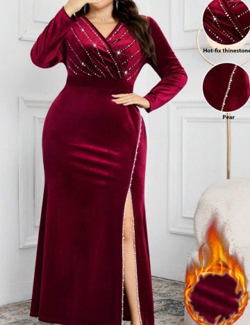Rochie de ocazie Shein Curve+, vișiniu