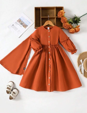 Set Rochie si Hijab Shein, portocaliu