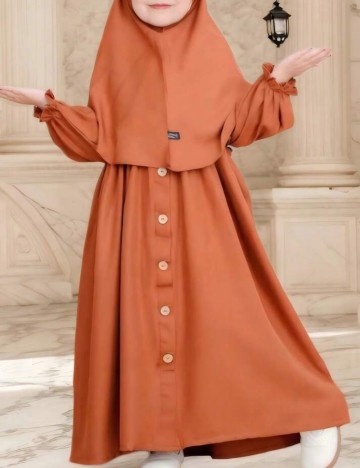 Set Rochie si Hijab Shein, portocaliu