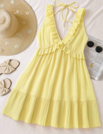 Rochie mini Shein Curve+, galben