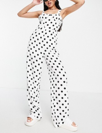 Salopetă lungă The Frolic, alb