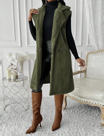 Vestă lungă Shein, verde