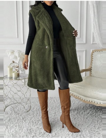 Vestă lungă Shein, verde