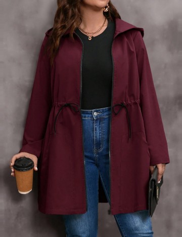 Jachetă Shein Curve+ Emery Rose, vișiniu