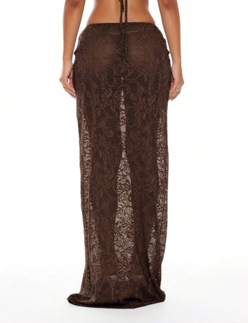 Fustă maxi Shein MUSERA, maro
