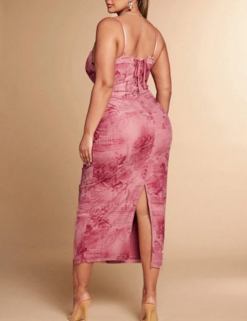 Rochie midi Shein Curve+, roz