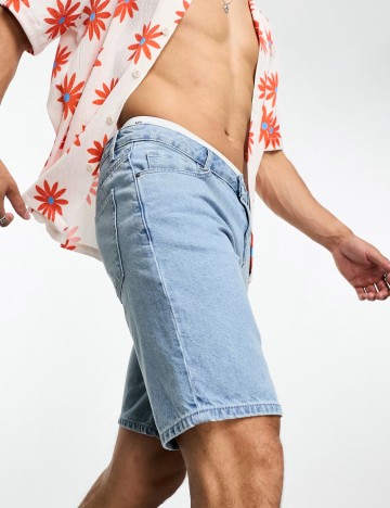 Pantaloni scurți ASOS, albastru