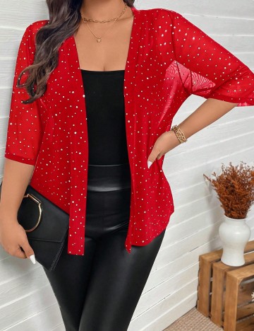 Cardigan Shein Curve+, roșu