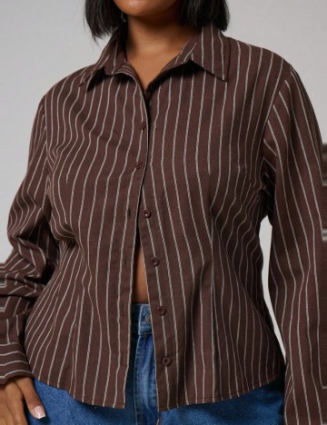 Cămașă Shein MUSERA, maro