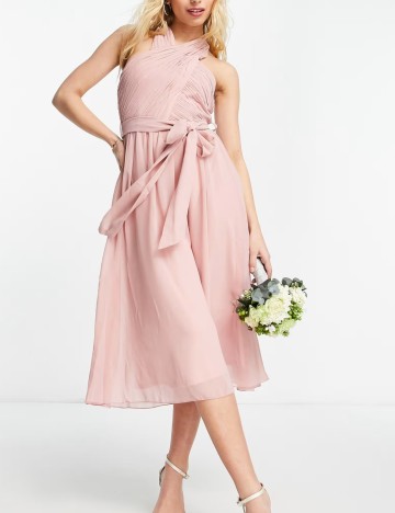 Rochie midi Little Mistress, roz