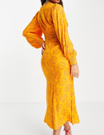 Rochie midi NEVER FULLY DRESSED, portocaliu