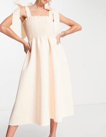 Rochie midi ASOS, crem