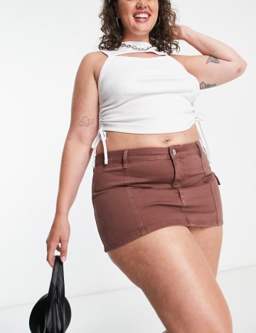 Fustă mini ASOS, maro
