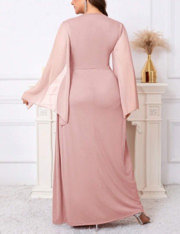 Rochie maxi Shein Curve+, roz