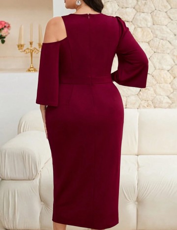 Rochie midi Shein Curve+, vișiniu