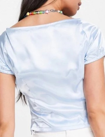 Cămașă cu m&acirc;necă scurtă ASOS, albastru