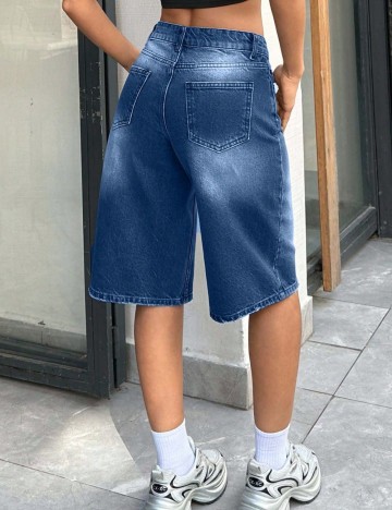 Pantaloni scurți de blugi Shein, albastru