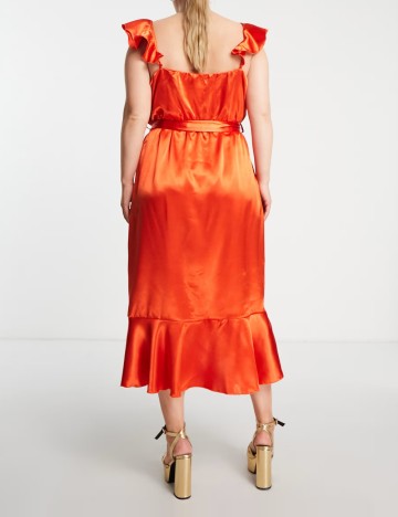 Rochie midi Little Mistress, portocaliu