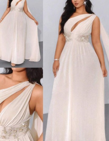 Rochie maxi Shein Curve+, bej