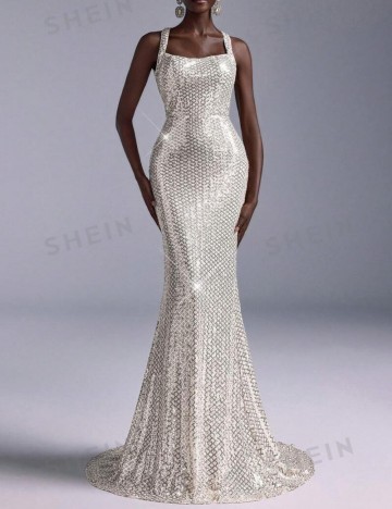 Rochie de ocazie Shein, argintiu
