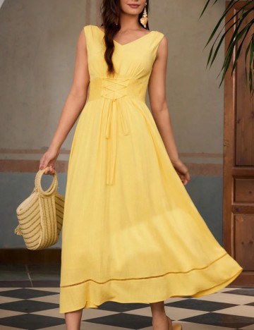 Rochie midi Shein, galben