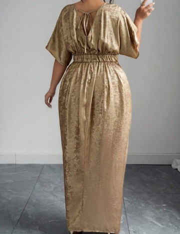 Rochie maxi Shein Curve+, auriu
