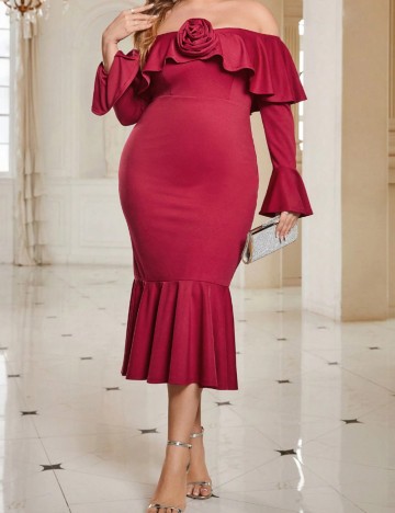 Rochie midi Shein Curve+, verde