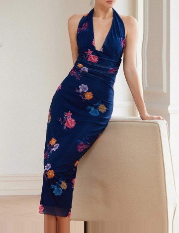 Rochie midi Shein Aveloria, bleumarin