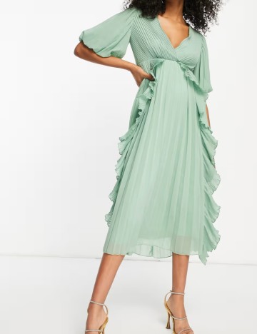 Rochie midi ASOS, verde