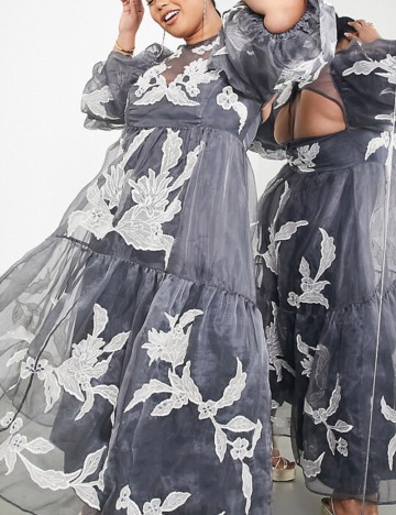 Rochie maxi ASOS, gri