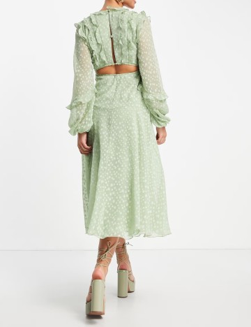 Rochie midi ASOS, verde