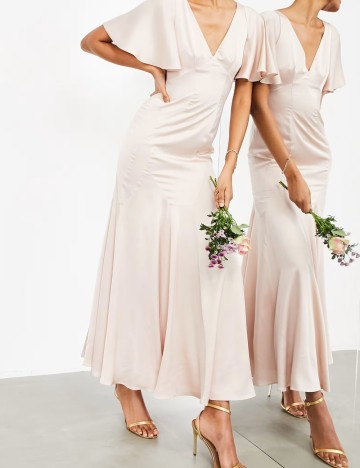 Rochie midi ASOS, roz