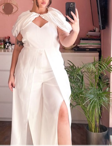 Salopetă lungă Yaura, alb