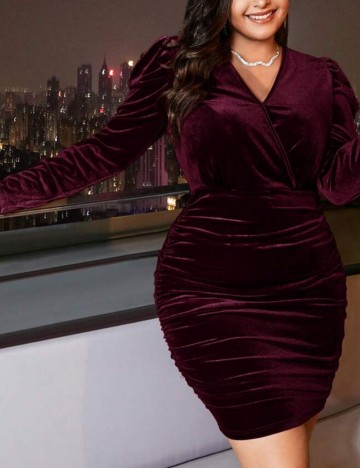 Rochie mini Shein Curve+, vișiniu