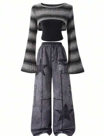 Pantaloni Shein, gri