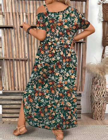 Rochie maxi Shein Curve+, verde