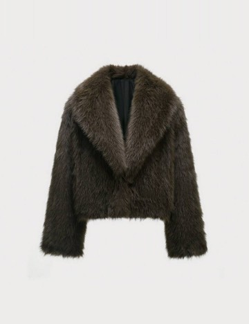 Haină De Blană Shein, maro